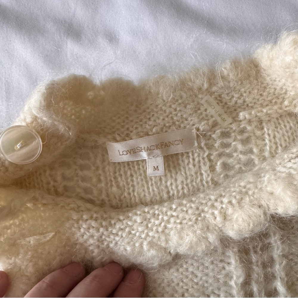 LoveShackFancy Persephone Sweater in Cream Puff - Picture 6 of 7